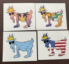 Goat USA Lot Of 4 Stickers Lot Chuck Blue, Freedom Lazy Chillen Summer Sun Palm