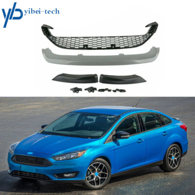 For Ford Focus 2015-2016 Front Bumper Lower Grille & 3pc Lips Honeycomb Grill