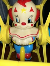Vintage 1960's Bozo the Clown Flip,Spin  roll toy L.H.P.C Corp. Excellent shape