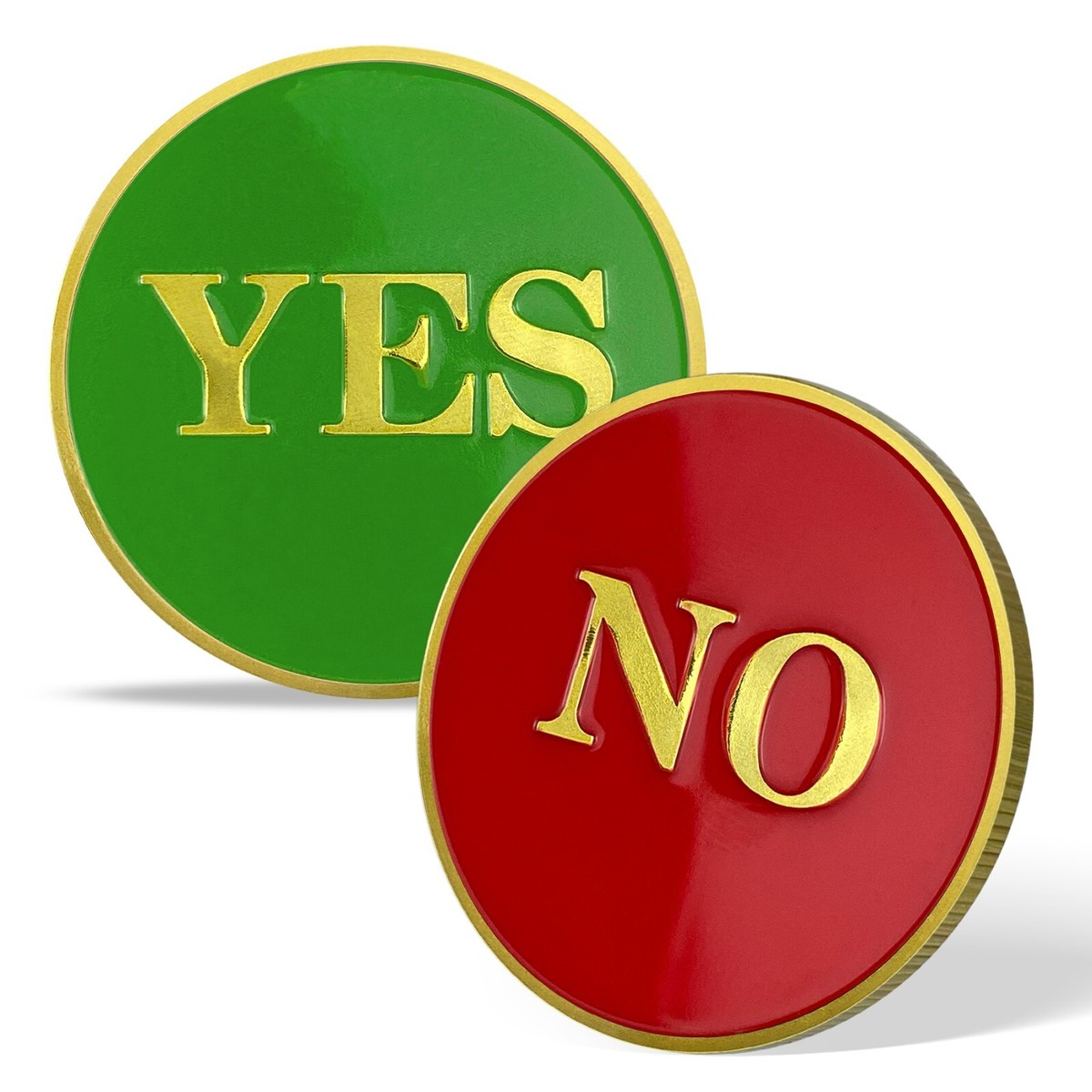 NEW Yes No Flipper Challenge Coin Luck Bless Decision YES NO Flip