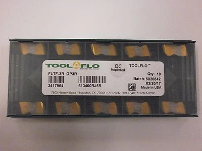 10pc) ToolFlo FLTF 3R GP3R Top Notch Carbide 60° Fine V Threading Inserts NTF 3R