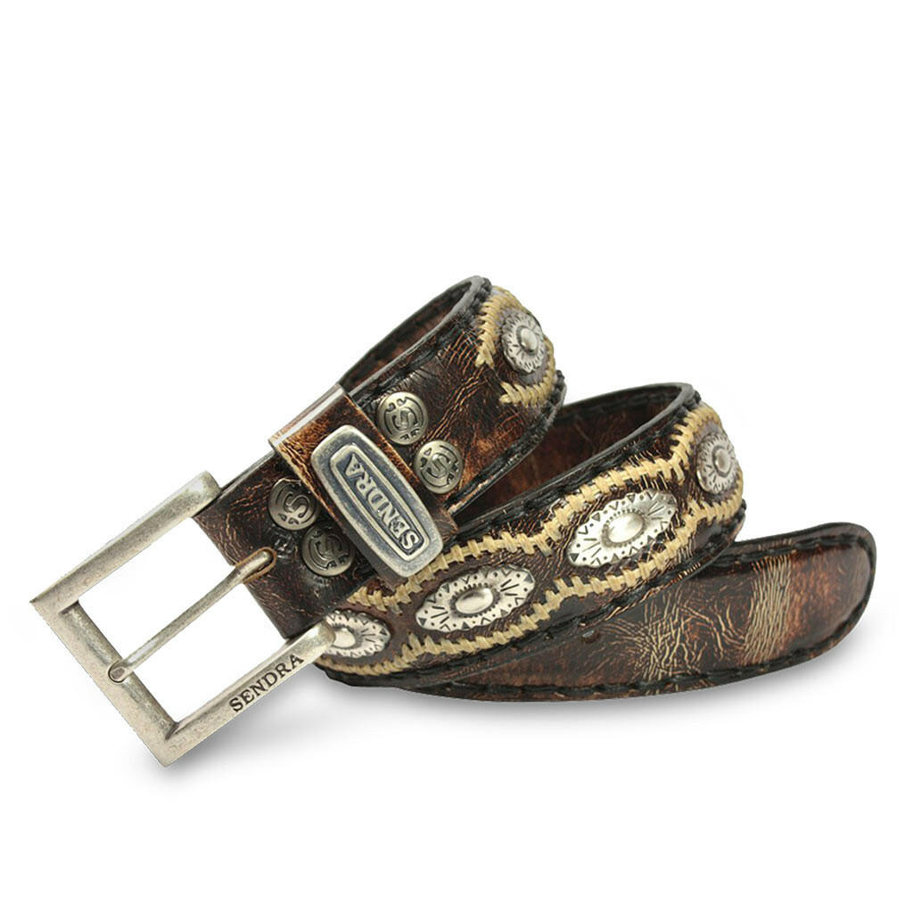 Ceinture Western SENDRA 7606 En Cuir - Couleur Denver Tierra - Unisexe - Neuf Avec étiquettes