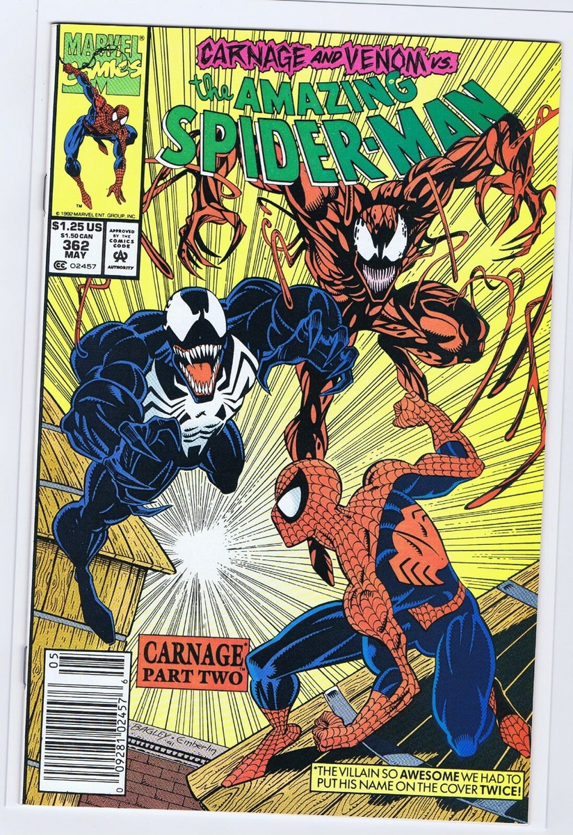 SPIDERMAN 362 9.4 9.6 GLOSSY NEWSTAND 3RD CARNAGE VENOM WK5 | eBay