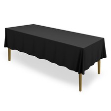 60" x 102" Rectangular Polyester Fabric Tablecloths for Wedding - Black