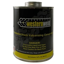 Western Weld Black All Purpose Tire Repair Vulcanizing Cement Brush Top Can 1 QT
