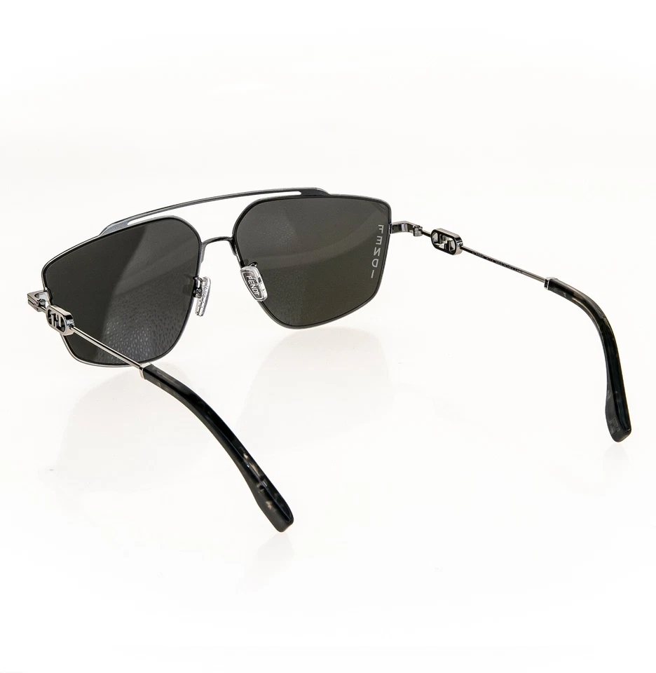 Gafas de sol Fendi O'lock 40079 oro rutenio FF bloqueo logotipo unisex de metal FE40079U Foto 3 de 4