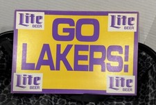 Los Angeles Lakers NBA Prime Ticket Lite Beer Signs Cardstock Material Dbl Sided