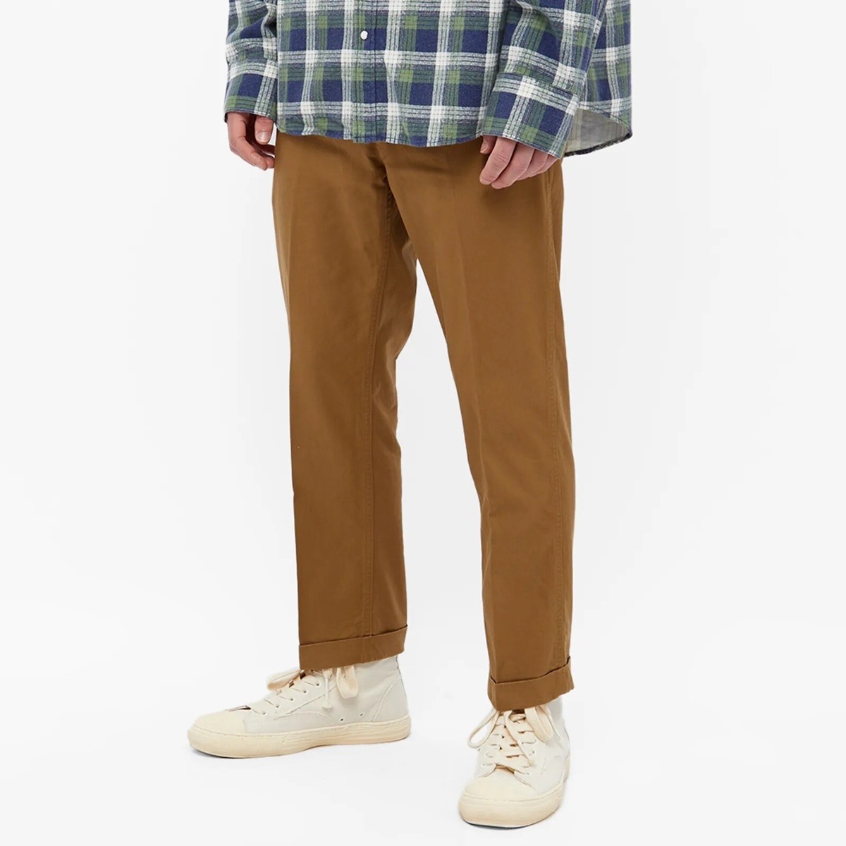 VISVIM Men's 'High Water Chino' Cropped Cotton Twill Pants Khaki 3