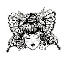 Girl Butterfly Sticker Decal