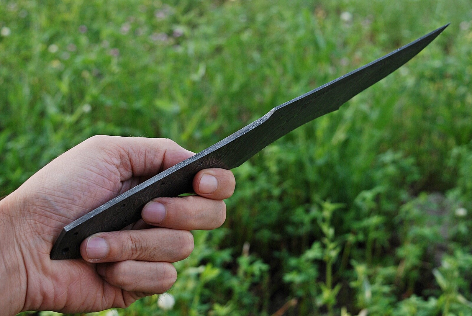 Custom Handmade Damascus steel Fix Blade Hunting Bowie blank blade knife