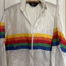 VTG 80s Rainbow San Francisco Sherry Windbreaker lightweight jacket Size M Pride