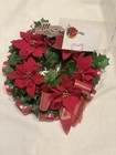 Christmas Red Poinsettia Open Wreath Ring Tribute