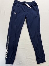 Under Armour Boys YXL Navy Jogger Pants Loose Fit Elastic Waist Pockets