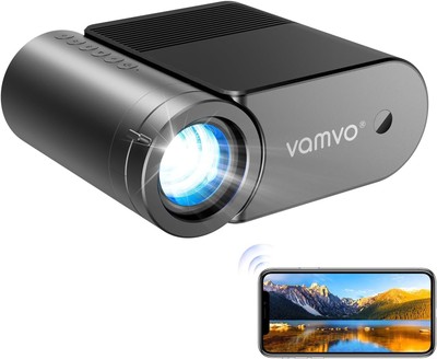 vamvo Portable Projector WiFi VideoProjector 1080P 200'' Portable Movie Projec...