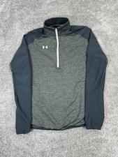 Under Armour Sweater Mens Small Gray Blue Coldgear Quarter Zip