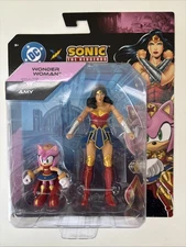 DC x Sonic The Hedgehog Wave 2 AMY + WONDER WOMAN Jakks Pacific 5" Action Figure