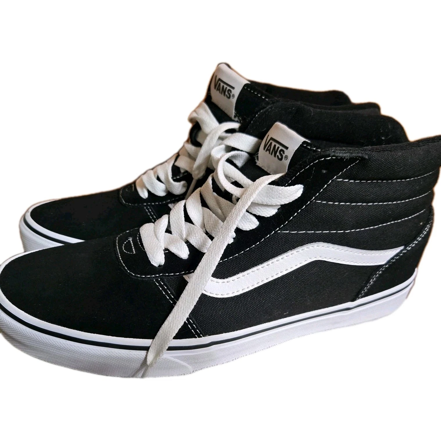 Scarpe da skate Vans Ward Hi nere bianche uomo 11 nuove con scatola scamosciate tela VN0A36ENC4R