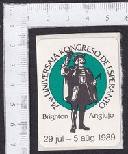 ESPERANTO GB 1989 Universal Esperanto Congress, Brighton poster stamp