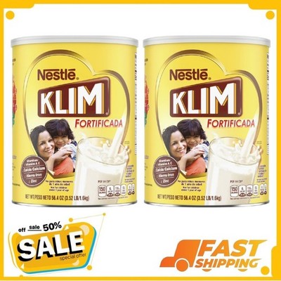 (2 pack) Nestle Klim Fortificada Dry Whole Milk Powder, 53 Total Ser, 3.52 lb