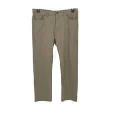 Prana Men's Brion II Pants Beige Solid Mid Rise Eco-Friendly 38 SEE NOTE