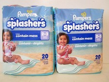 Pampers Splashers Disposable Swim Diapers Pants Jumbo Pack Sz 2-3 20ct 2 packs