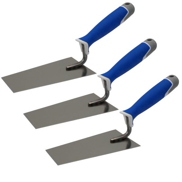 3X Berner Putzkelle 145Mm Dewepro Edelstahl Maurerkelle Stuckateur Trapezkelle-image