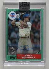2022 Clearly Authentic 1987 Topps Baseball Green 31/99 Rhys Hoskins Auto v1x