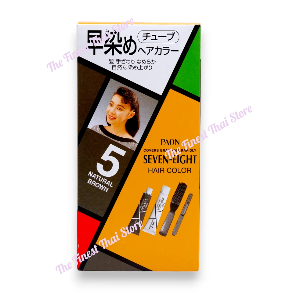 Color de cabello Paon Seven-Eight con peine n.º 5 marrón natural acabado suave sedoso Foto 2 de 3