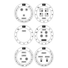 MANWU 6 Stove dials Sticker for Burner cooktop hob Black Print on Clear