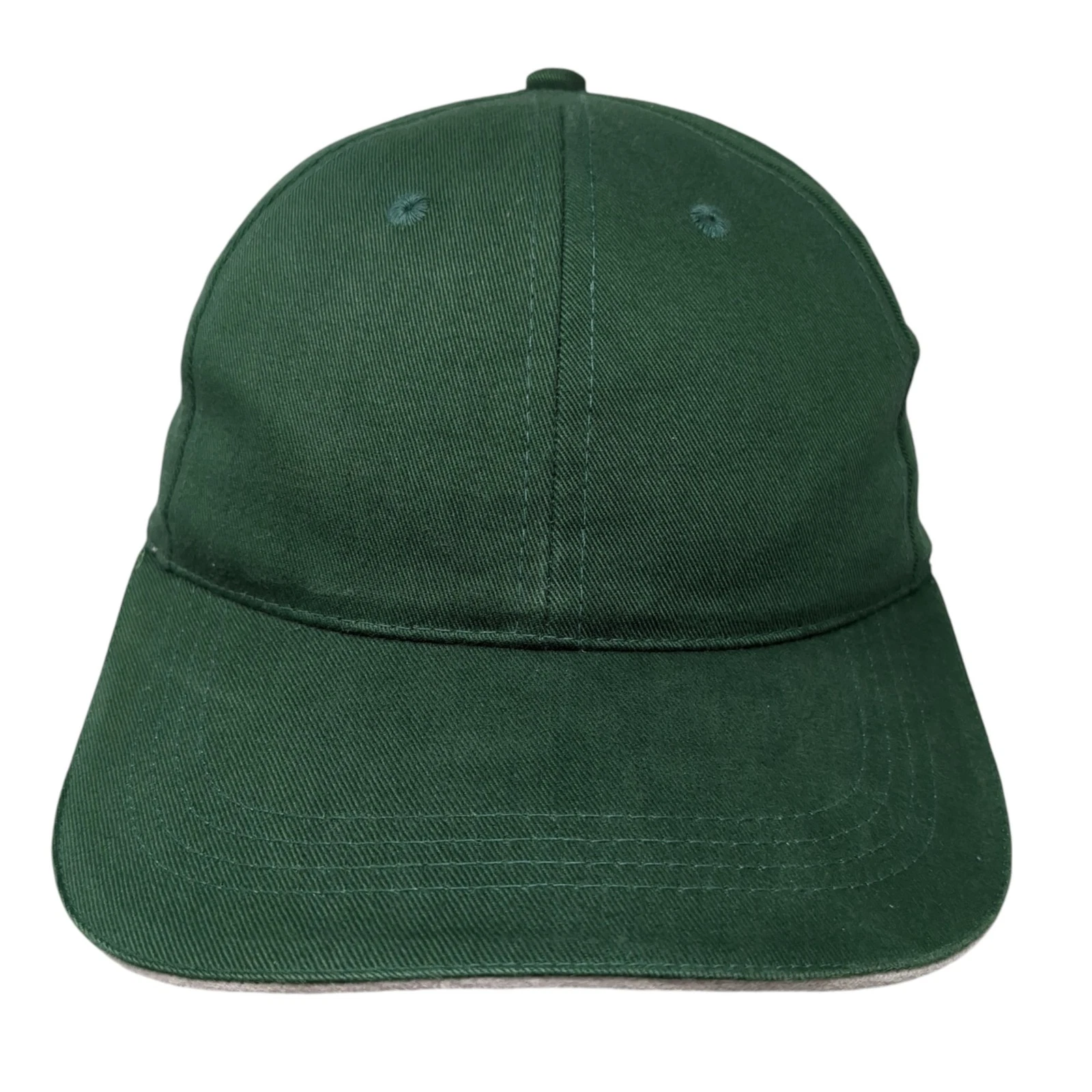 Toppers Strapback Baseball Cap Green One Size Adjustable Vented Holes Blank