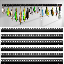6 Pcs Fishing Lure Display Storage Racks 30 Holes Wall Mount Metal for Spinner B