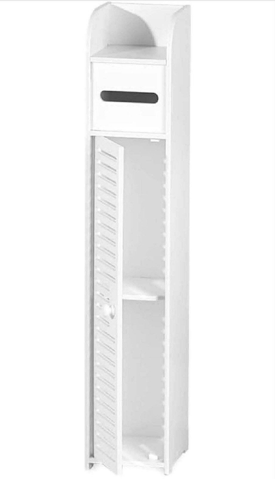 Bathroom Storage Cabinet Floor Standing Toilet Paper Organizer Shelves with Door
