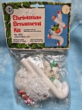 Holiday Industries CHRISTMAS JOY Vintage Sequin Bead Pinning Ornament Kit NOS