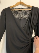 Express Women’s Black and Floral Lace Long Sleeve Dress Size Small