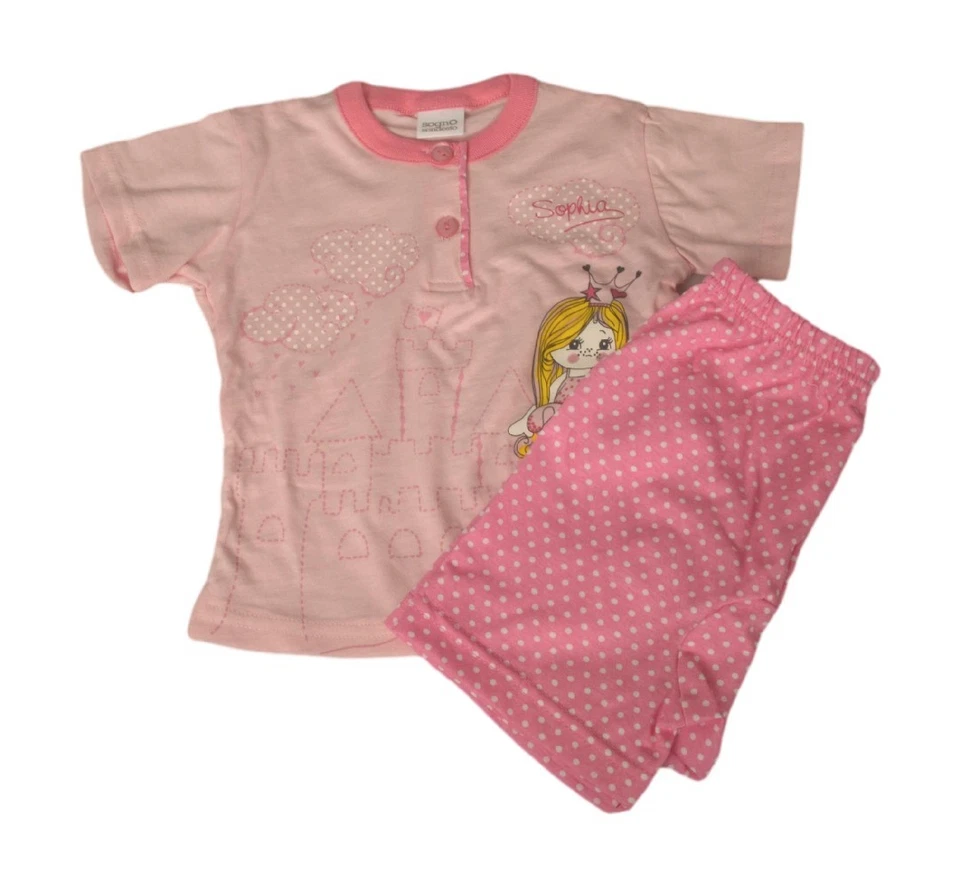 Pyjama pour nouveau-né DREAM SONDESTO, t-shirt à manches courtes, col séraphin, - Photo 1/1