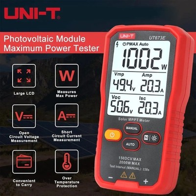 UNI-T UT673E Solarpanel Tester Messgerät Photovoltaik Multimeter 2000W Vmp150V 45A