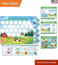 Reusable Magnetic Animals Potty Chart, Potty Training for Boys, Potty Trainin...