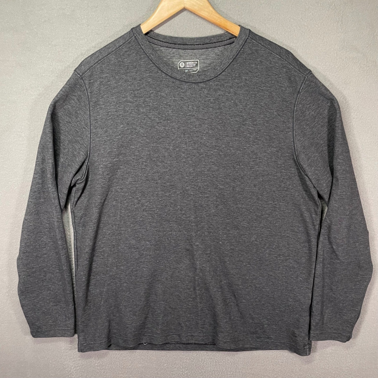 Mondetta Outdoor Project Long Sleeve Shirt Mens L Gray Excellent Polygiene Tee