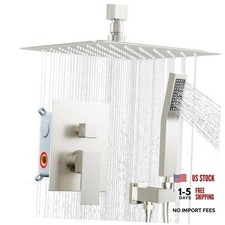 Shower System Shower Faucet Set, 12" Ceiling Mount Rain Shower Head and
