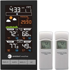 Ambient Weather WS-2801-X2 Advanced Wireless Color Forecast Station w/ 2 Remo...