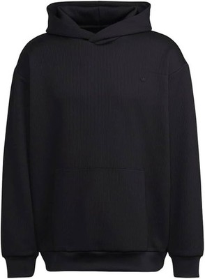 Adidas Hoodie Herren L Schwarz Pullover Kapuze Trefoil Plissé Retro Oversize
