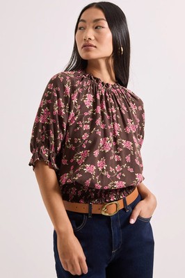 Dorothy Perkins schokoladenfarbene Bluse Damen Daywear Tops