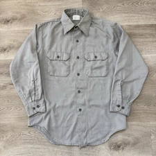 Vintage 70s Big Mac JC Penney USA Gray Long Sleeve Work Shirt Men’s Size Medium