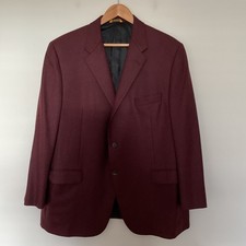 Hickey Freeman Loro Piana Wool Blazer Sport Coat Mens Sz 46 Burgundy Made In USA