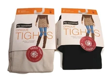 No Nonsense Tights Women's Sz S Opaque Sheer to Waist Lot Of 2 NWT Fall Winter  