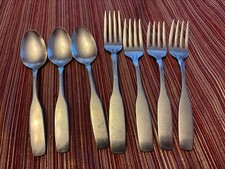 Oneida Community Paul Revere Stainless Flatware Lot Of 7 Forks Spoons