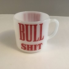 Bullshit Vintage Federal Glass Mug Red Letter...