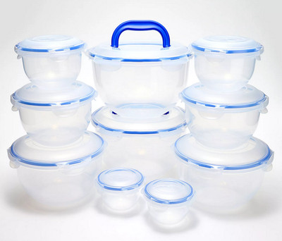 LocknLock 10-Pc Bowl Set,Nestable,Storage, Large Tulip Bowls CLEAR, K99920