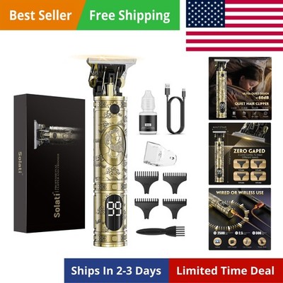 Hair Clippers for Men, Professional Hair Trimmer Zero Gapped T-Blade Trimmer ...