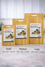 Set of 3 Thick Durable Bamboo Cutting Board | Premium Quality | Eco Friendly